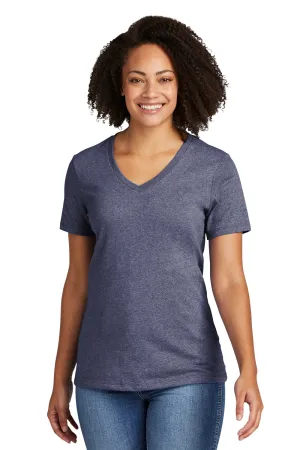 Allmade Damen V-Ausschnitt T-Shirt mit kurzen Ärmeln aus recyceltem Material - Meliertes Marineblau