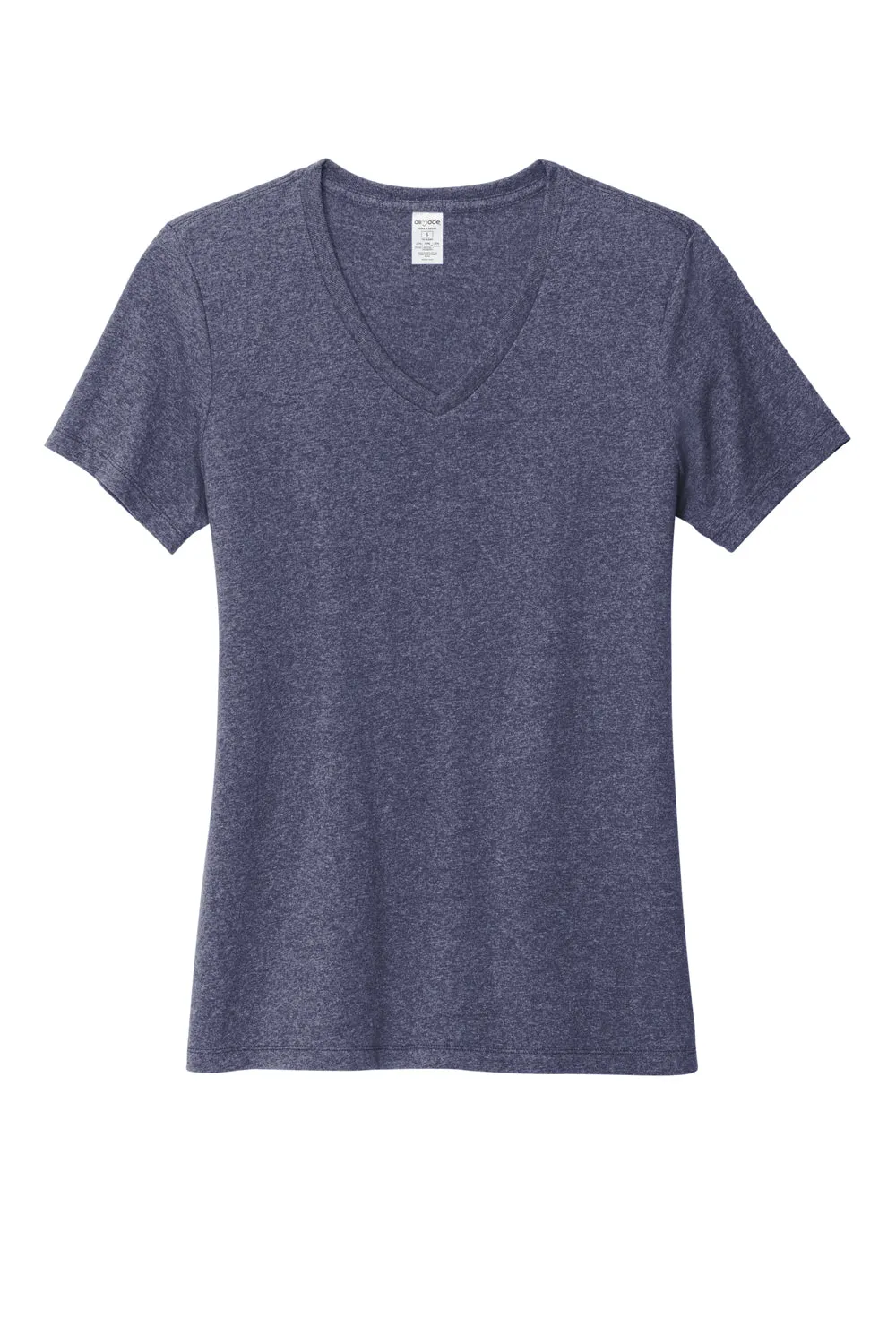Allmade Damen V-Ausschnitt T-Shirt mit kurzen Ärmeln aus recyceltem Material - Meliertes Marineblau