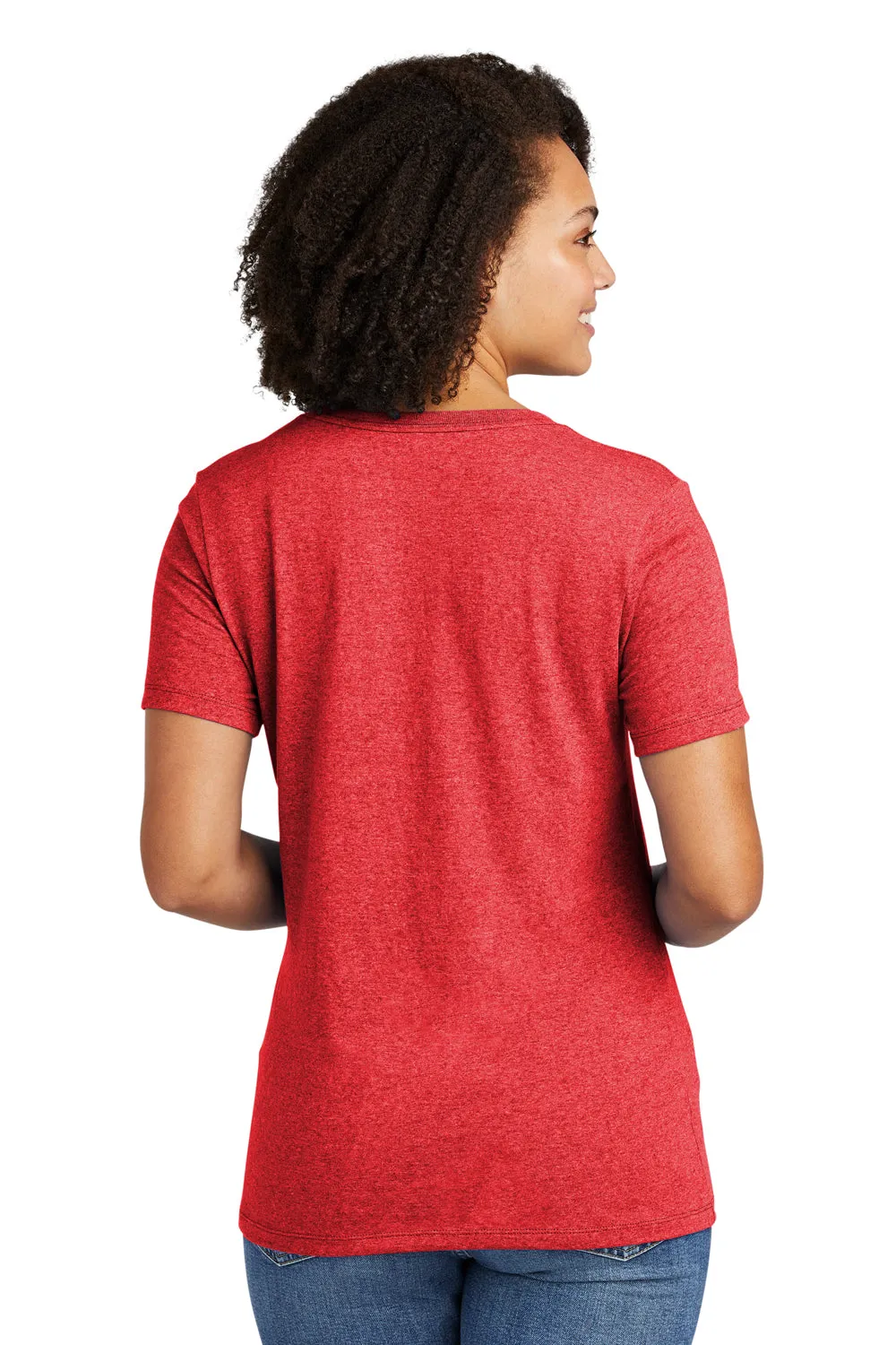 Allmade Damen V-Ausschnitt T-Shirt mit kurzen Ärmeln aus recyceltem Material - Heather Rot