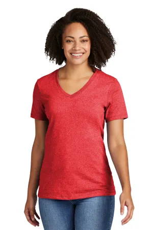 Allmade Damen V-Ausschnitt T-Shirt mit kurzen Ärmeln aus recyceltem Material - Heather Rot