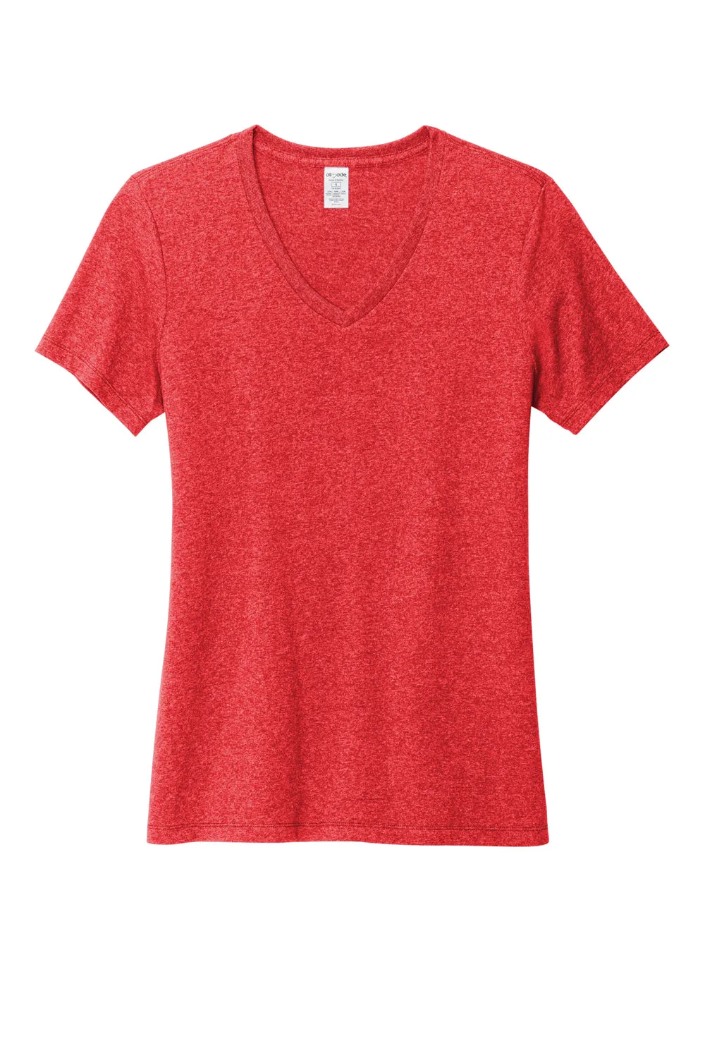 Allmade Damen V-Ausschnitt T-Shirt mit kurzen Ärmeln aus recyceltem Material - Heather Rot