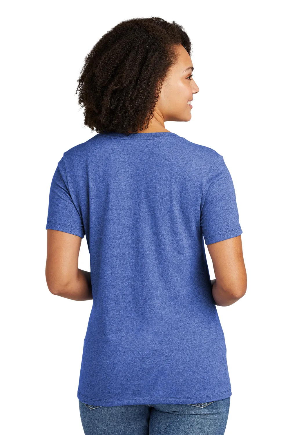 Allmade Damen Recycled Kurzarm V-Ausschnitt T-Shirt - Meliertes Königsblau