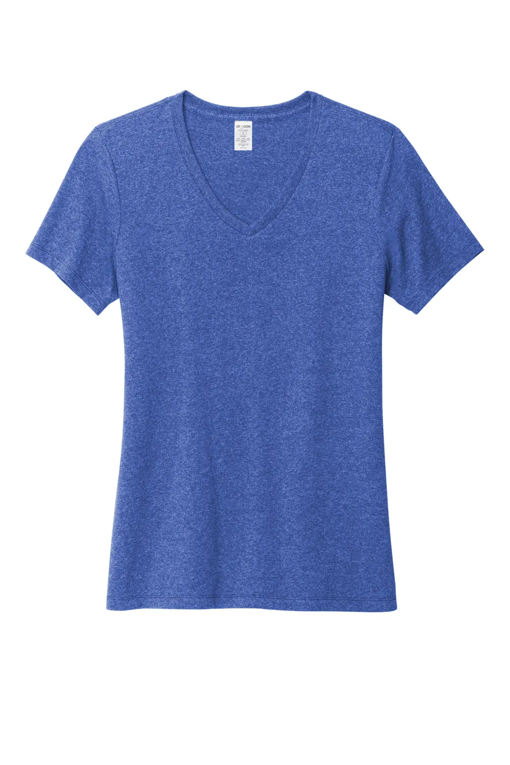 Allmade Damen Recycled Kurzarm V-Ausschnitt T-Shirt - Meliertes Königsblau