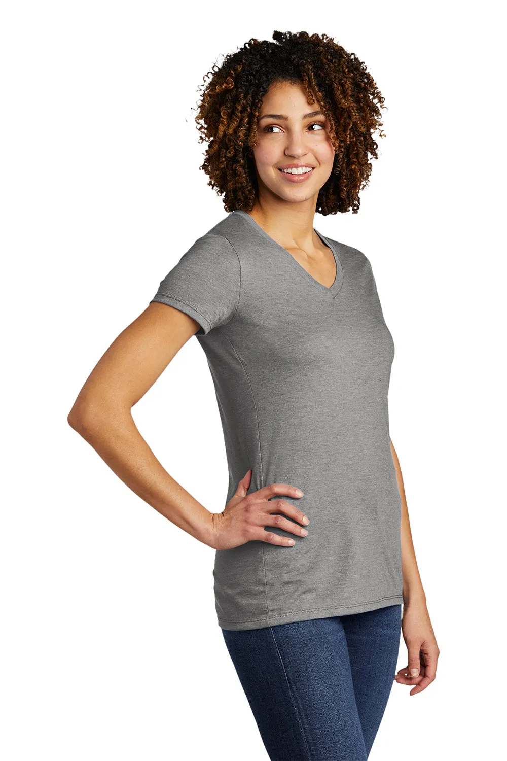 Allmade Damen V-Ausschlag Kurzarm T-Shirt - Aluminiumgrau