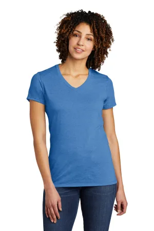 Allmade Damen V-Ausschlag Kurzarm T-Shirt - Azurblau