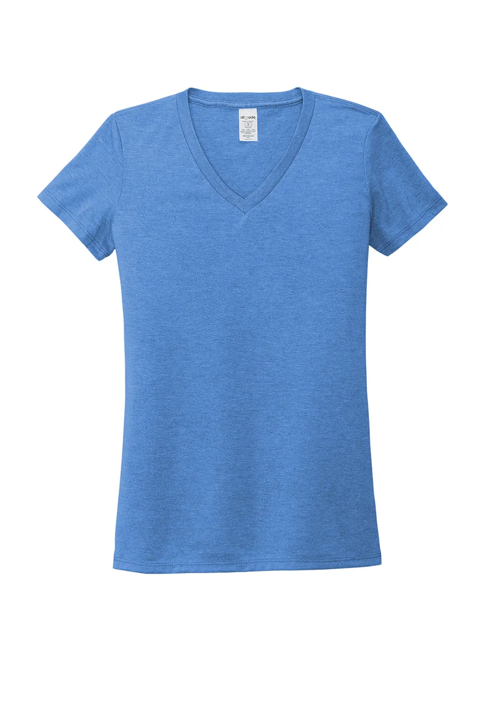 Allmade Damen V-Ausschlag Kurzarm T-Shirt - Azurblau