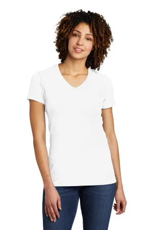 Allmade Damen V-Ausschlag Kurzarm T-Shirt - Strahlendes Weiß