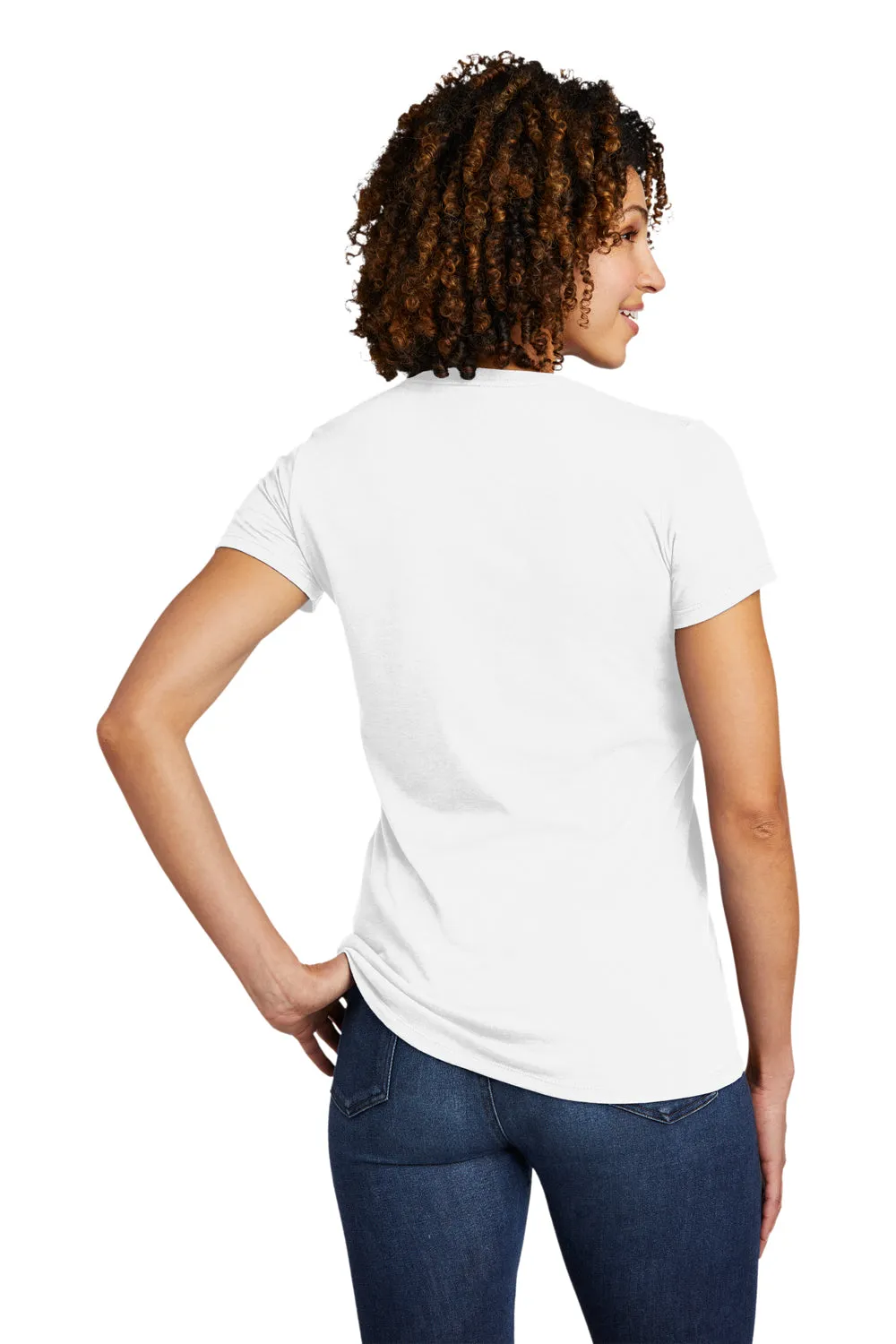 Allmade Damen V-Ausschlag Kurzarm T-Shirt - Strahlendes Weiß