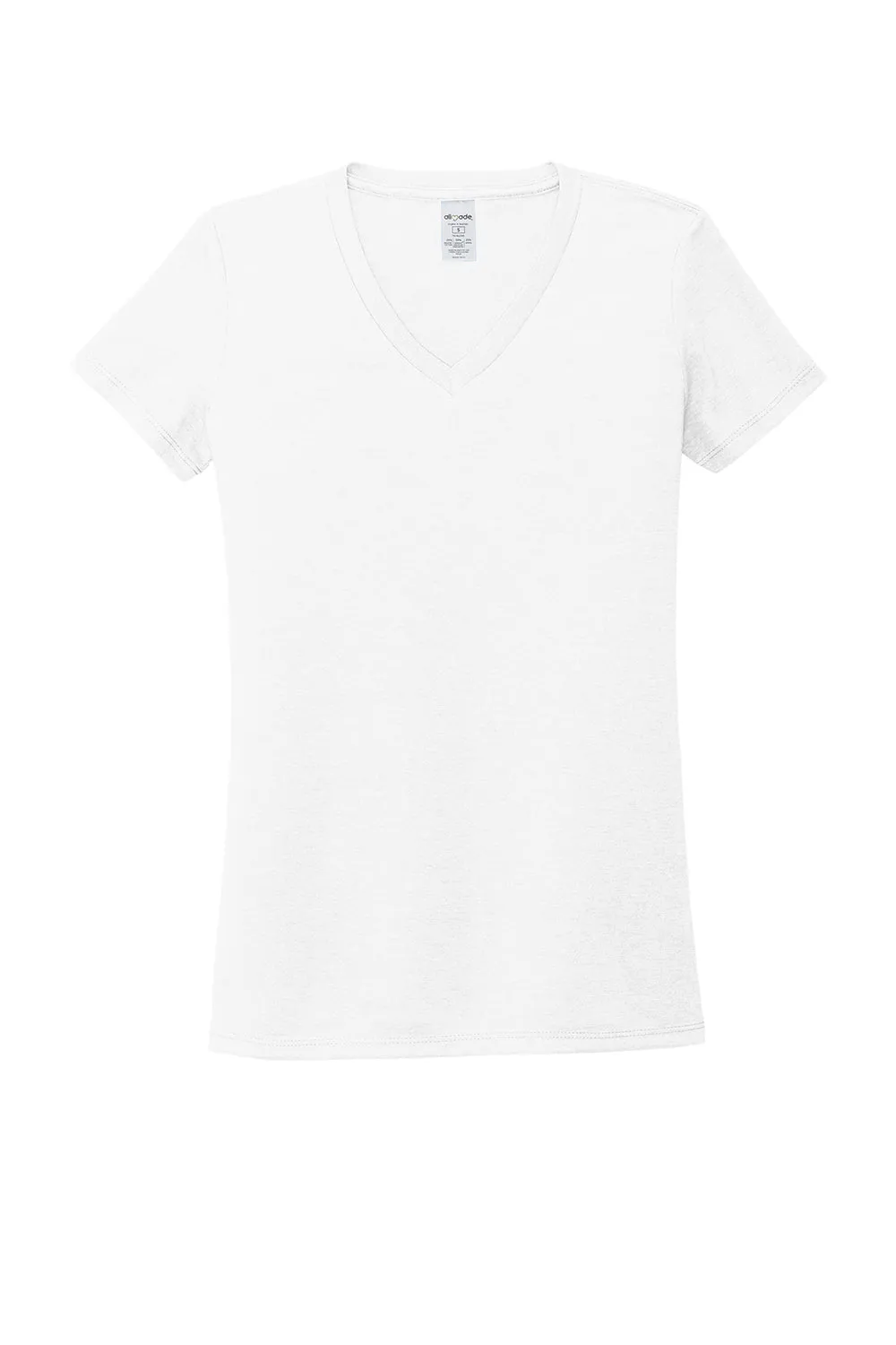 Allmade Damen V-Ausschlag Kurzarm T-Shirt - Strahlendes Weiß