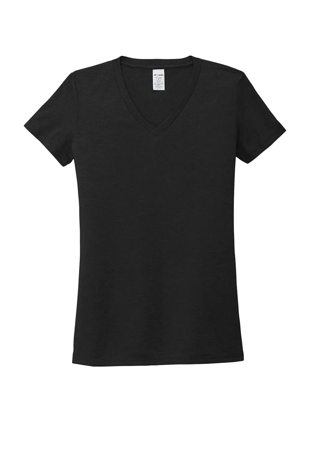 Allmade Damen V-Ausschlag Kurzarm T-Shirt - Tiefschwarz