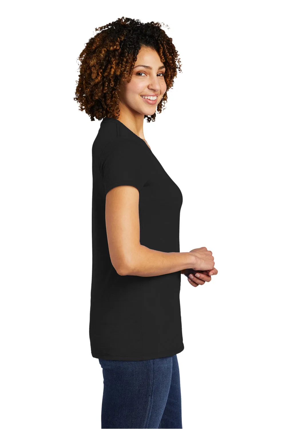 Allmade Damen V-Ausschlag Kurzarm T-Shirt - Tiefschwarz