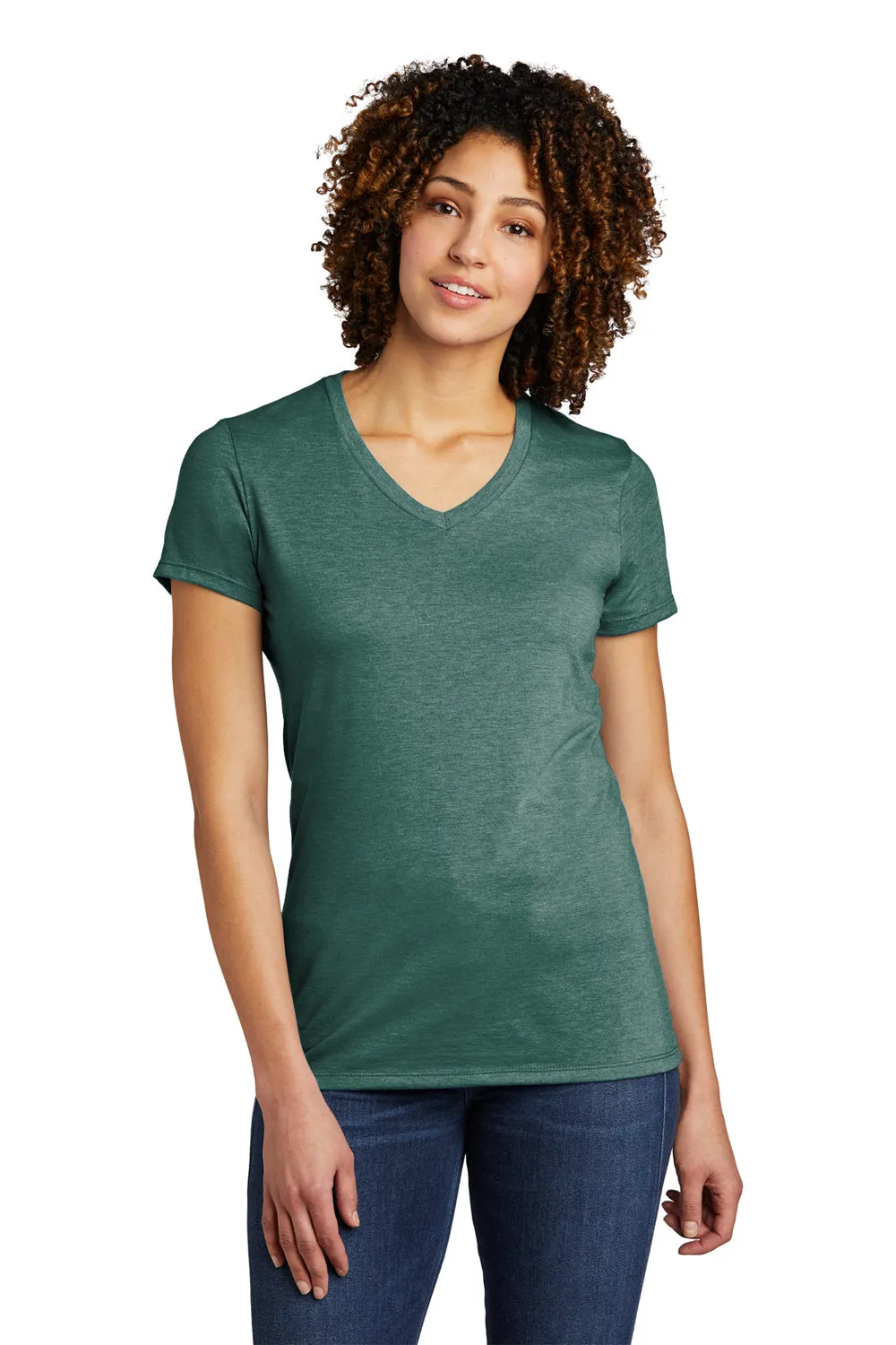 Allmade Damen V-Ausschlag Kurzarm T-Shirt - Tiefseegrün