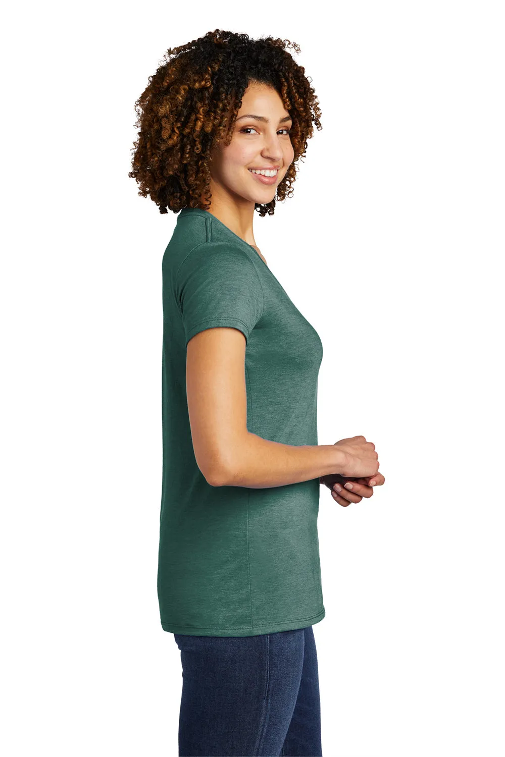 Allmade Damen V-Ausschlag Kurzarm T-Shirt - Tiefseegrün