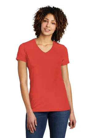 Allmade Damen V-Ausschlag Kurzarm T-Shirt - Wüstensonnenrot