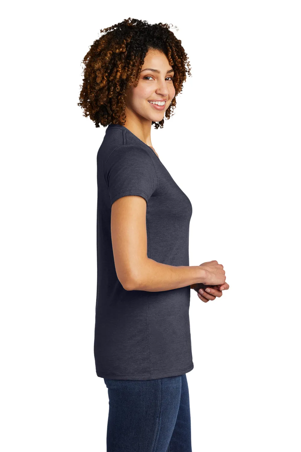 Allmade Damen V-Ausschnitt Kurzarm T-Shirt - Rebell Blau