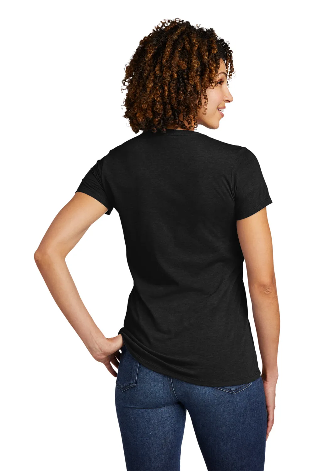 Allmade Damen V-Ausschlag Kurzarm T-Shirt - Weltraum Schwarz