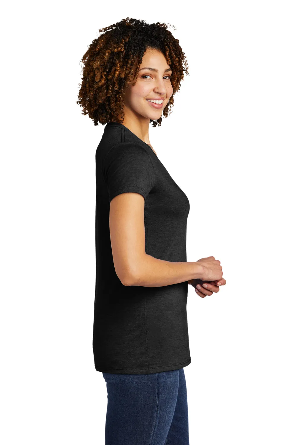 Allmade Damen V-Ausschlag Kurzarm T-Shirt - Weltraum Schwarz