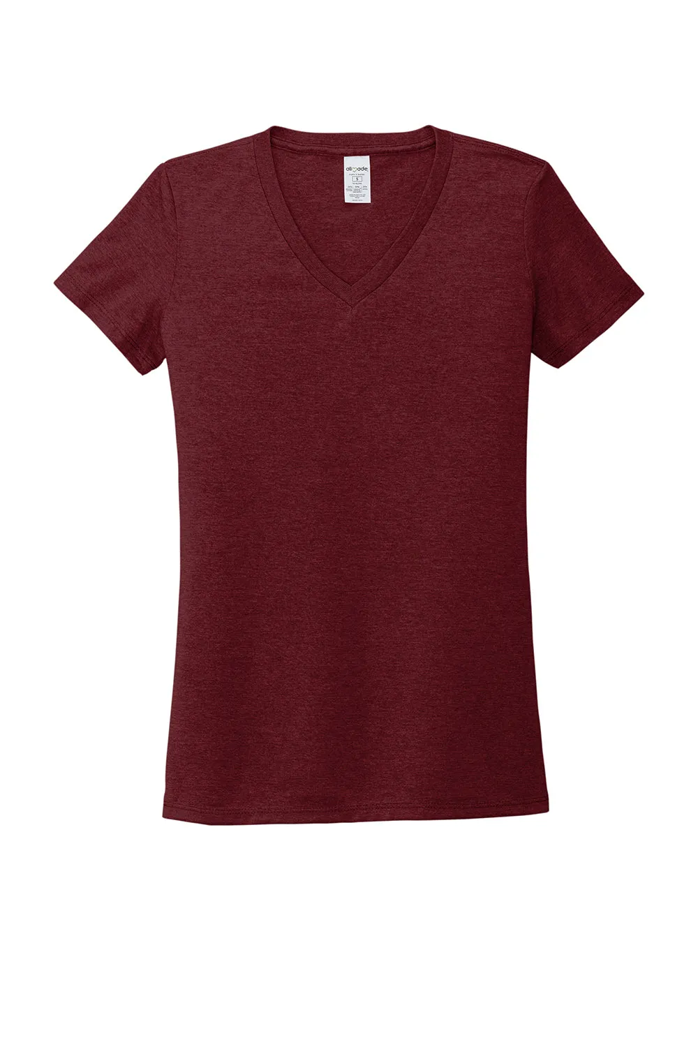Allmade Damen V-Ausschnitt Kurzarm T-Shirt - Weinrot