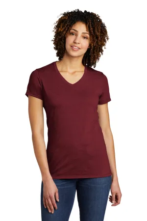 Allmade Damen V-Ausschnitt Kurzarm T-Shirt - Weinrot