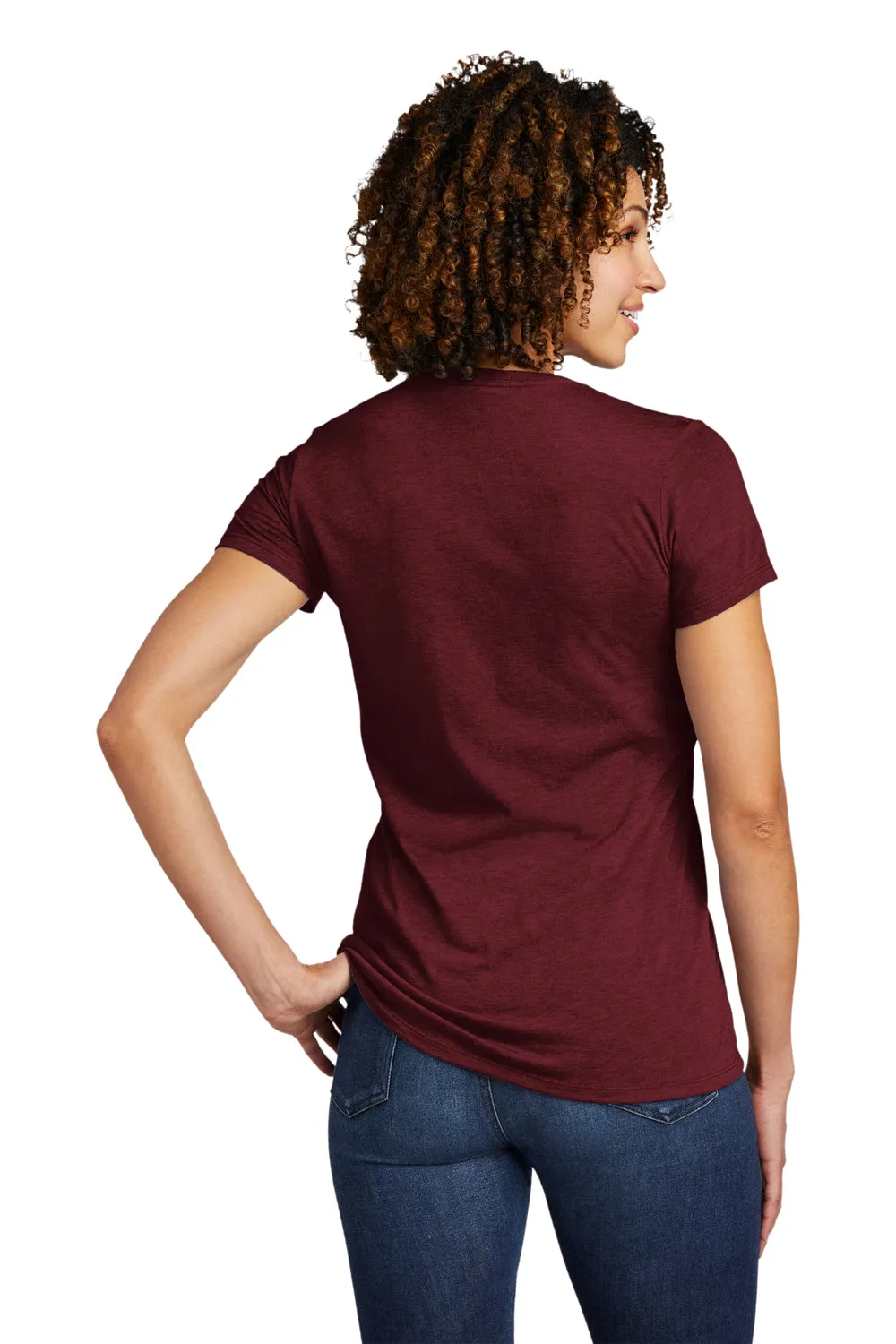 Allmade Damen V-Ausschnitt Kurzarm T-Shirt - Weinrot