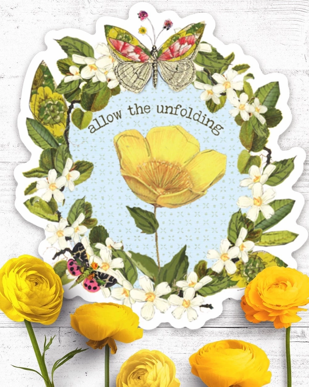 Allow The Unfolding Vinyl Sticker essential