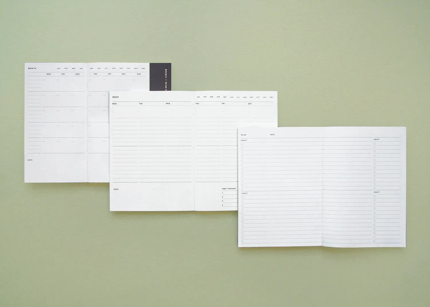 3 In 1 Planner A5 - Tiramisu Pink - Monthly/Weekly/To Do Note eco fiber