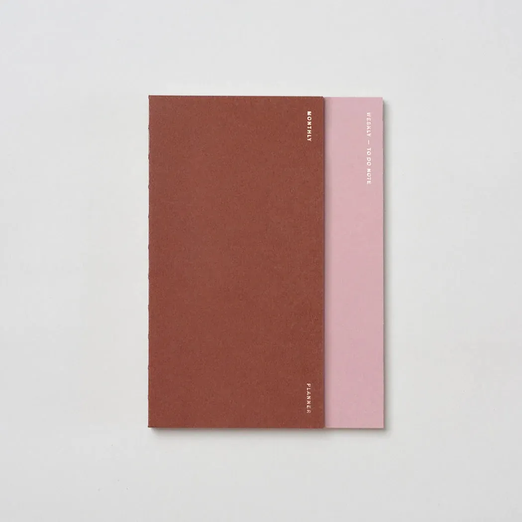 3 In 1 Planner A5 - Tiramisu Pink - Monthly/Weekly/To Do Note bright stackable