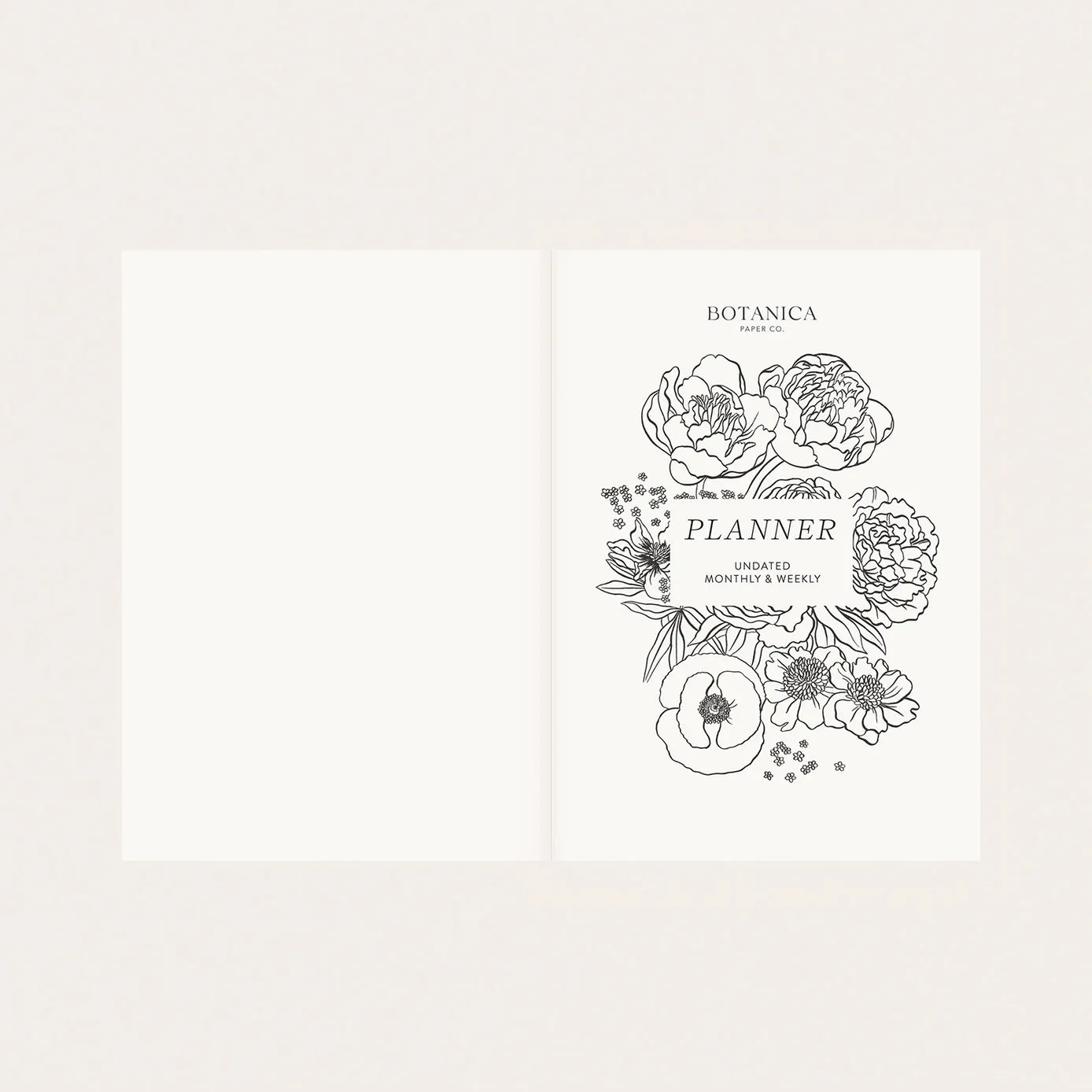 pack pastel Botanica Paper Co. Linen Bound Undated Weekly Planner - Garden Floral