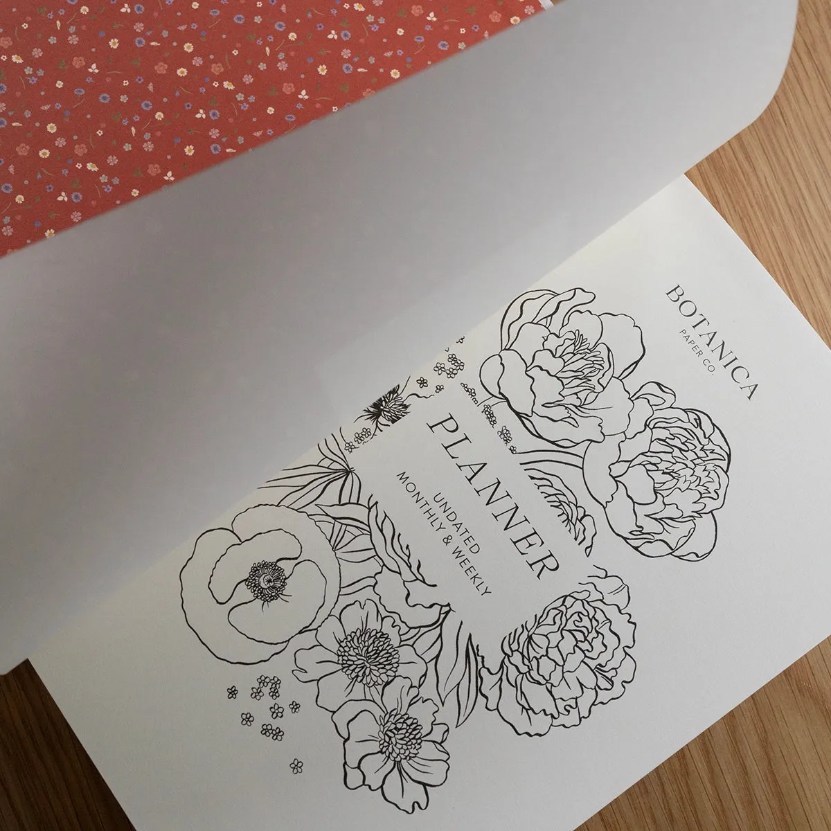 Botanica Paper Co. Linen Bound Undated Weekly Planner - Garden Floral refillable