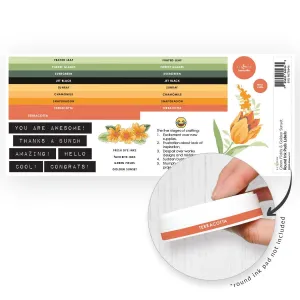 retractable refillable Round Ink Pads Label Set - Green Fields, Golden Sunset