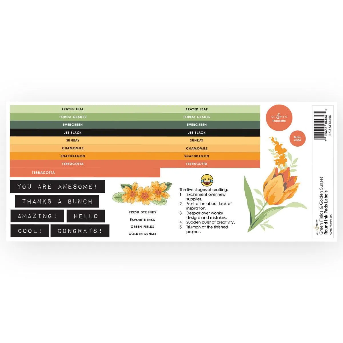 collectible bestselling Round Ink Pads Label Set - Green Fields, Golden Sunset