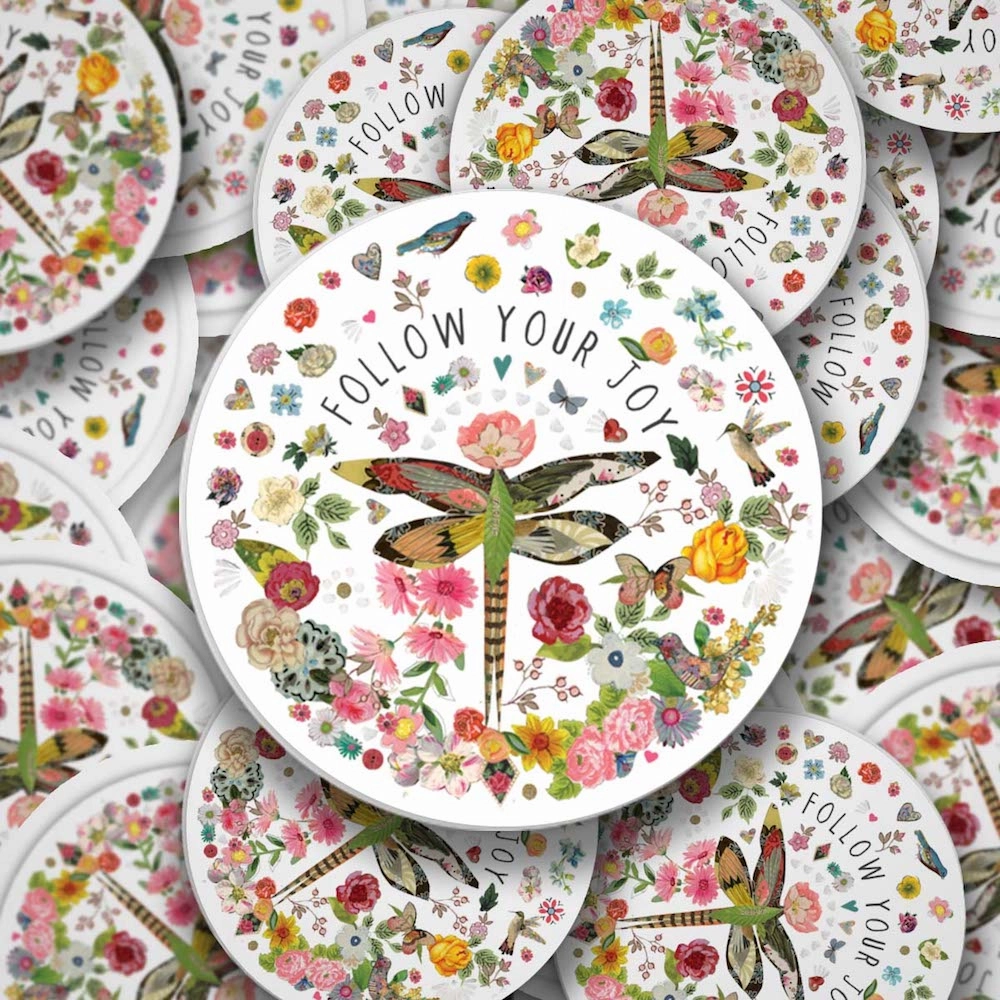 economical large Follow Your Joy Vinyl Sticker