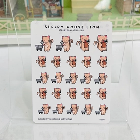 Grocery Shopping Kitticon Planner Sticker Sheet soft