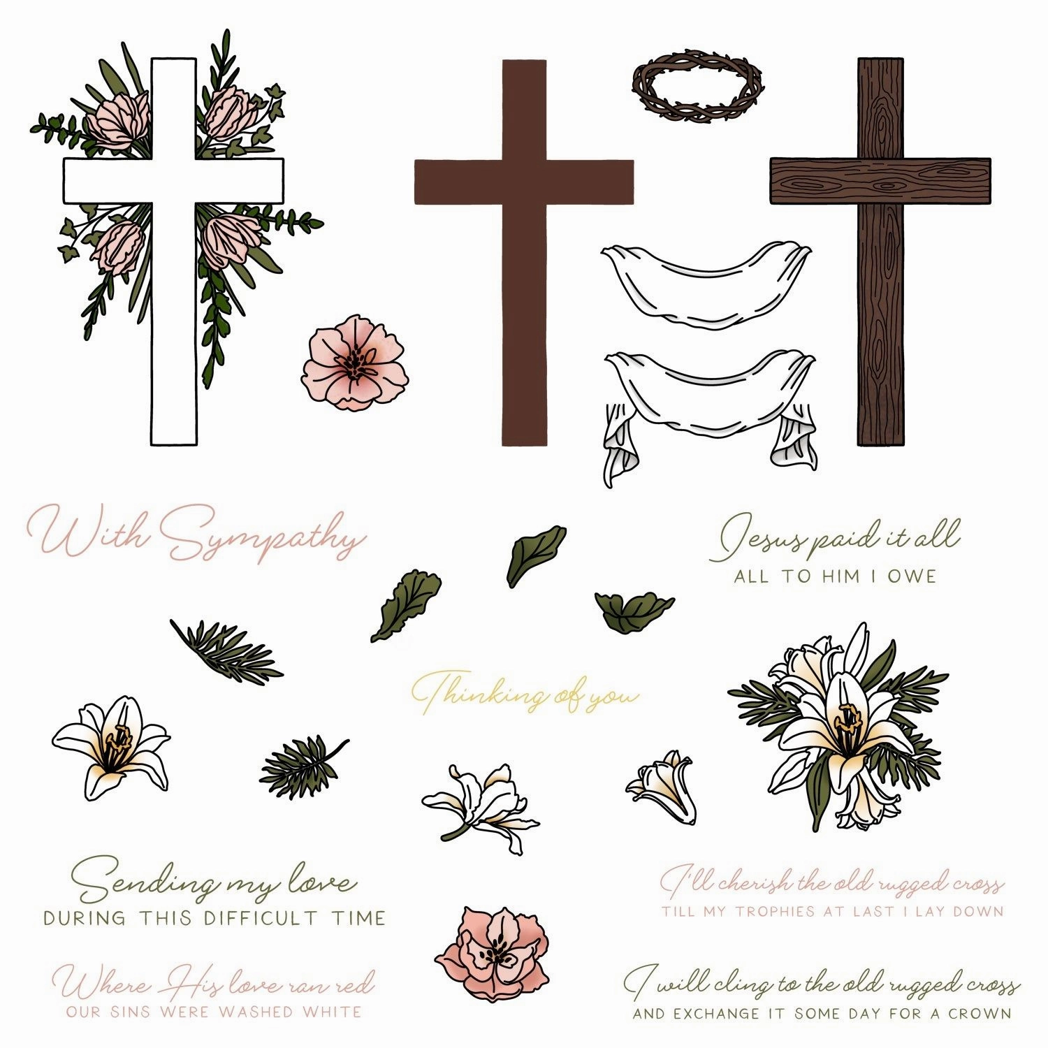 recycled Old Rugged Cross - 6X8 Stamp Set