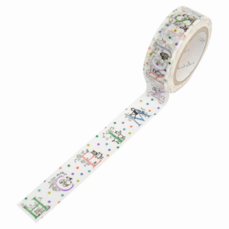 limited resin Alphabet Animal Washi Tape ? Shinzi Katoh Design Japanese Washi Tape