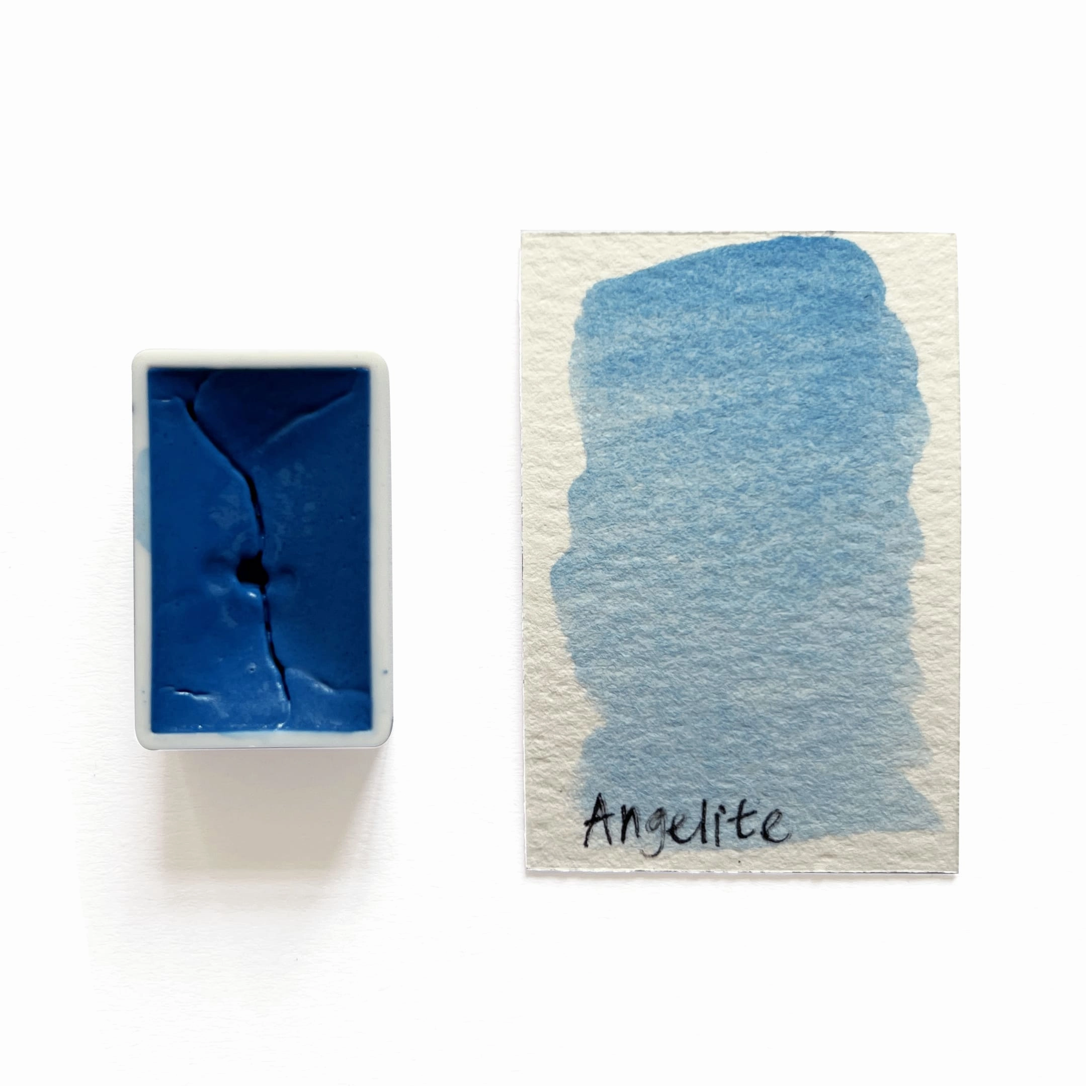 muted foldable Angelite (Mineral) - Artist Grade Handmade Honey Based Watercolor Paint Full Pan 3.2Ml