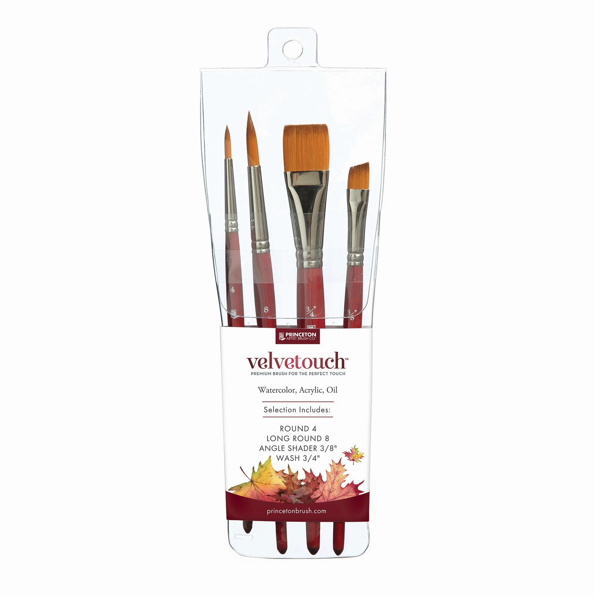 4-Piece Velvetouch Synthetic Brush Set steel vivid