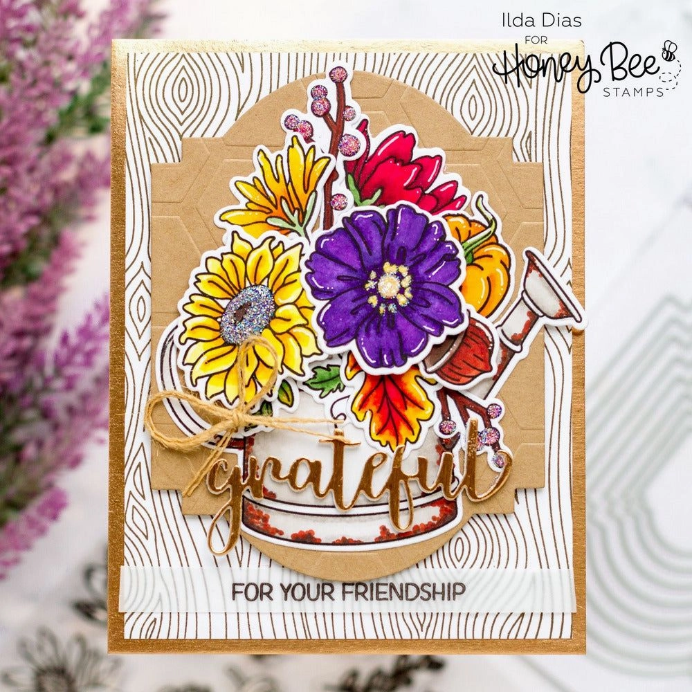 Bitty Buzzwords: Fall - 6X6 Stamp Set round washable