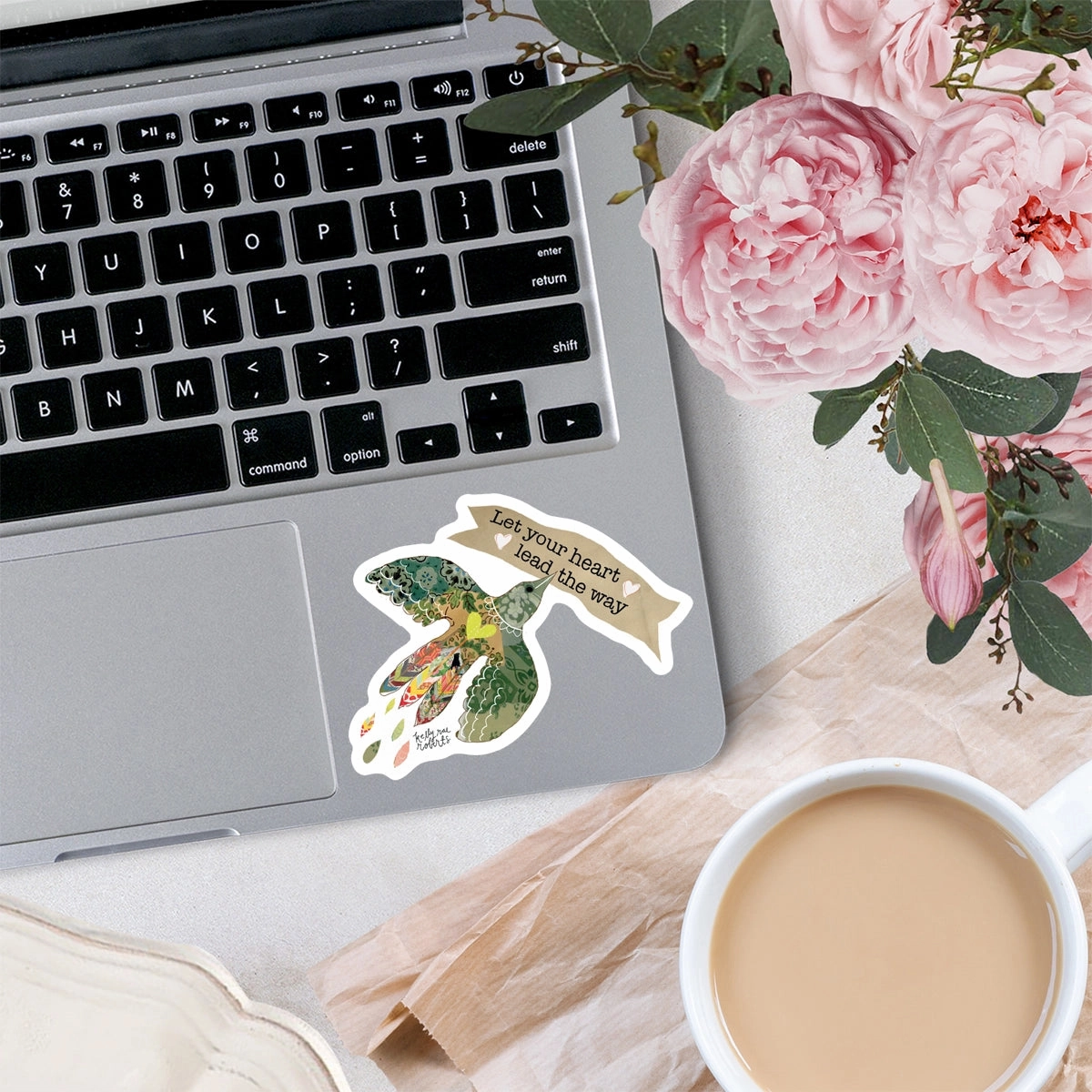 Let Your Heart Lead The Way Vinyl Sticker paper bronze