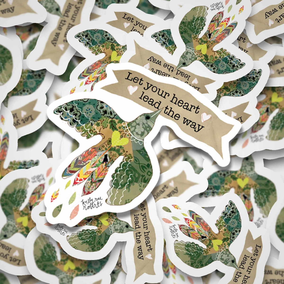 nonslip pastel Let Your Heart Lead The Way Vinyl Sticker