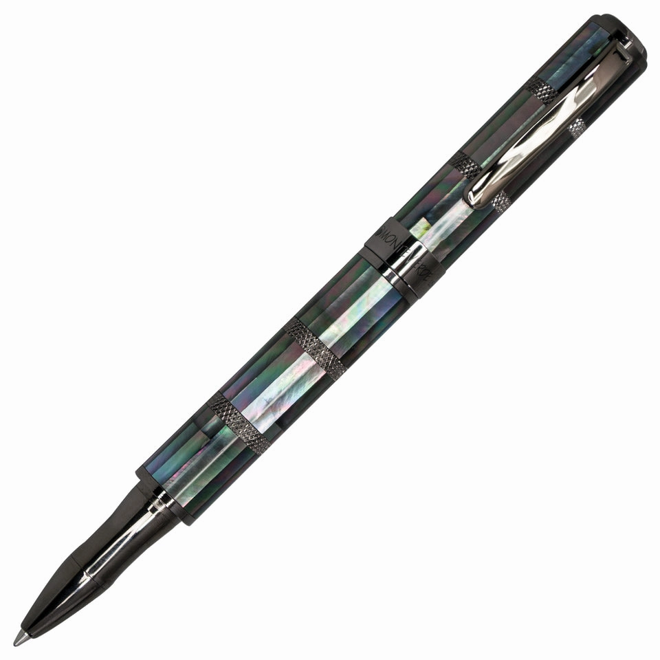 adjustable mini Monteverde Regatta Sport Mother Of Pearl Black & Gunmetal Rollerball Pen
