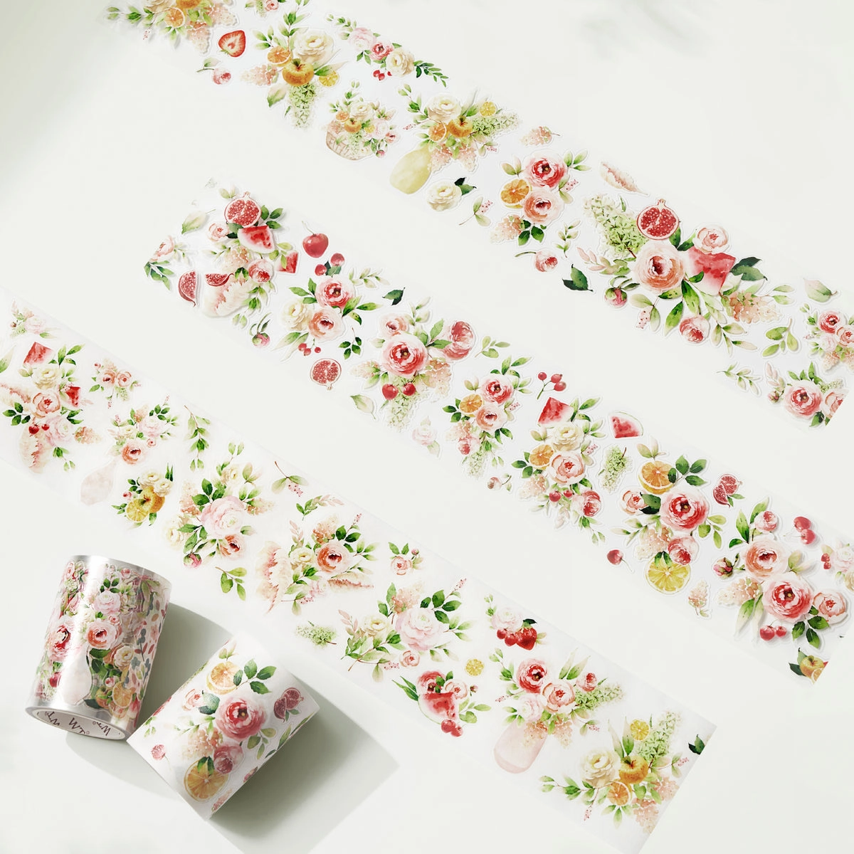 tall wrapped Pre-Cut Summer Blossom Wide Washi / Pet Tape