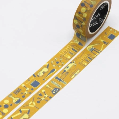 Retro Chemistry Lab Washi Tape premium flat