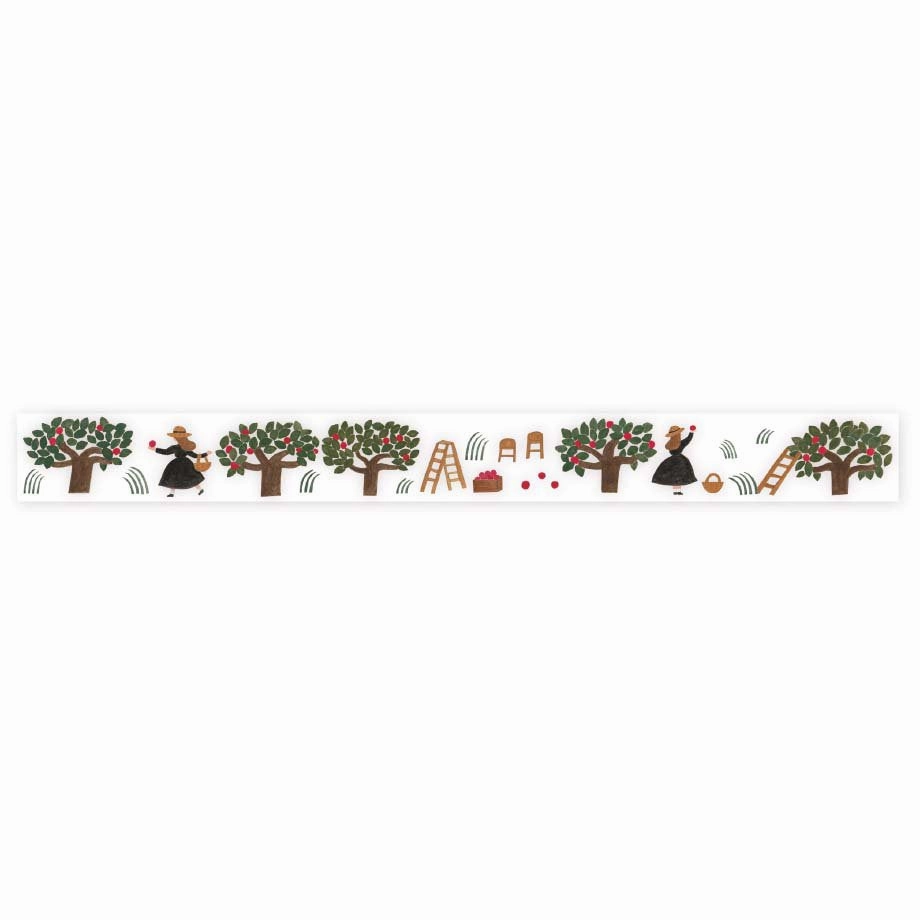 synthetic biodegradable Apple Field Clear Washi Tape