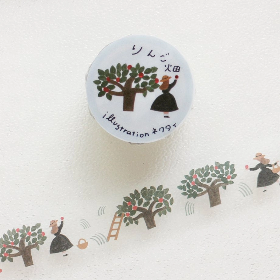 Apple Field Clear Washi Tape linen