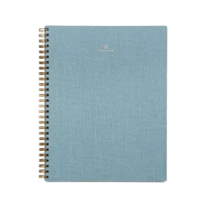 Appointed Notebook In Chambray Blue (L), Lined/Grid/Blank linen