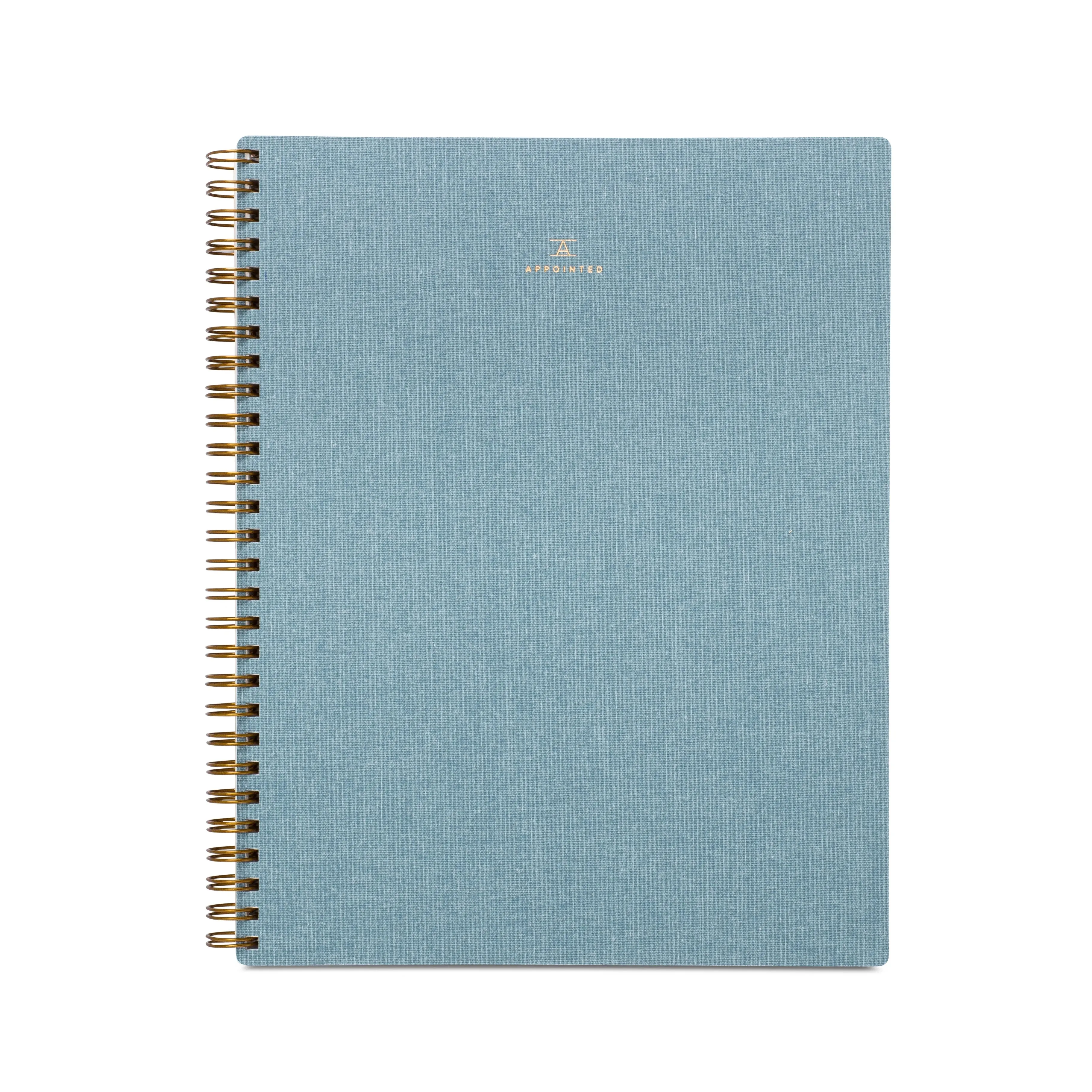 Appointed Notebook In Chambray Blue (L), Lined/Grid/Blank linen