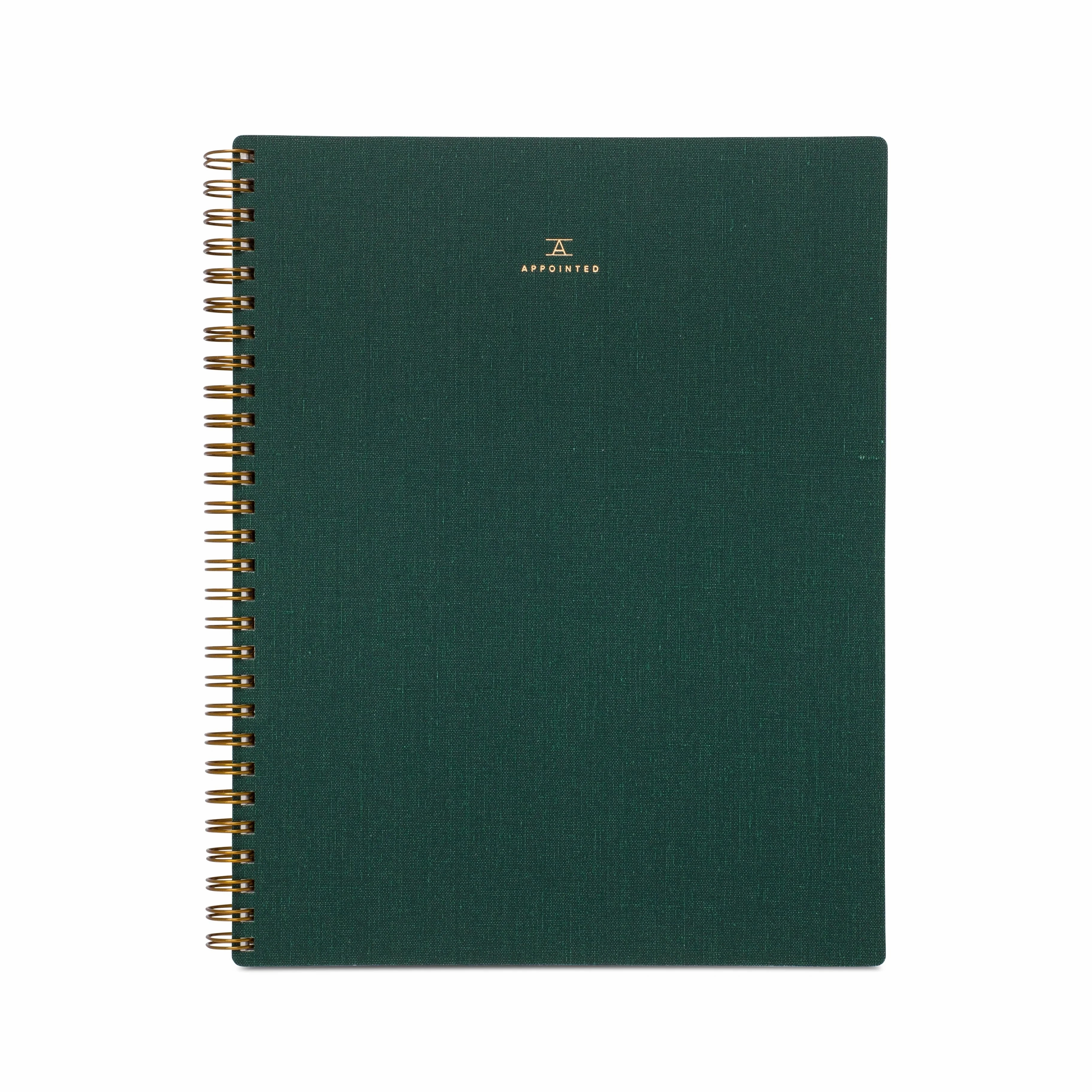 durable Appointed Notebook In Hunter Green (L) , Lined/Grid/Blank