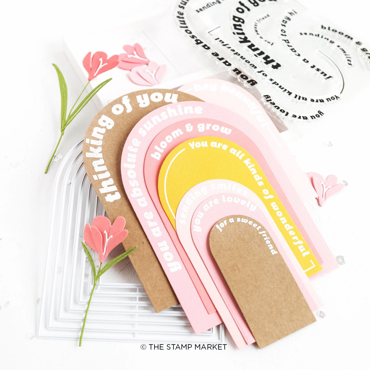 glossy rugged Arched Greetings 2 Stamp