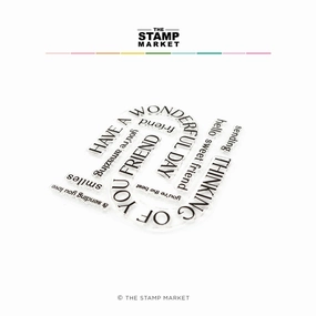 lightweight metallic Arched Hellos Stamp